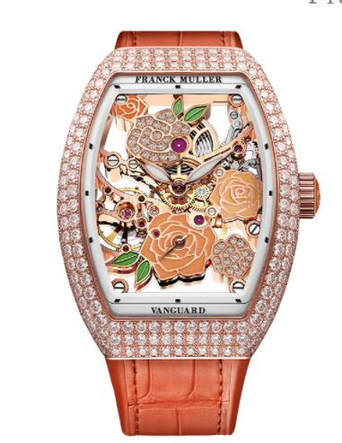 Franck Muller Vanguard Rose Skeleton Replica Watch V 32 S6 SQT ROSE D CD 2RO 5N (OR)